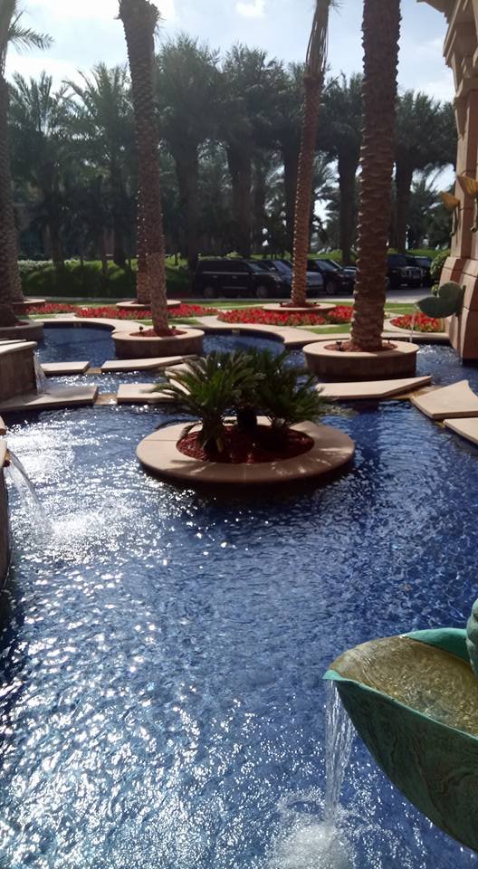 Water feature outside the entrance to the Atlantis Hotel