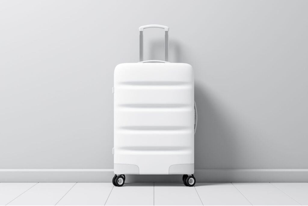sleek suitcase in wheels